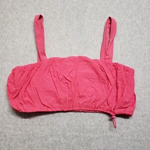 Daily Drills Bubble Crop Top Drawstring Tank  Sz Small Pink